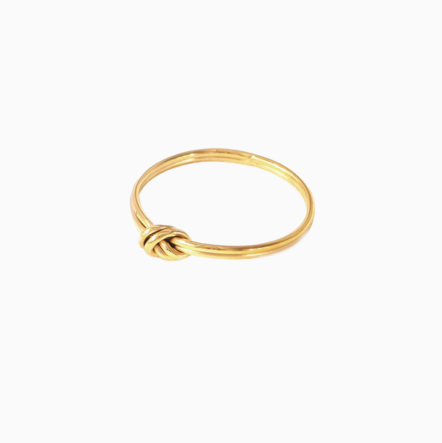 18K Gold Knot Minimalist Stack Ring