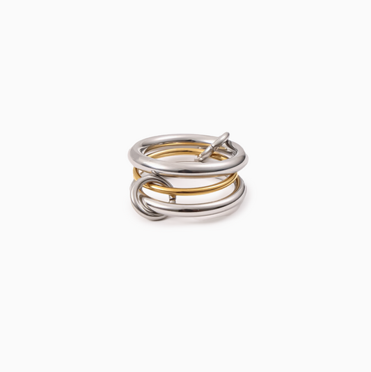 18K Gold Statement Triple Band Knot Minimalist Ring