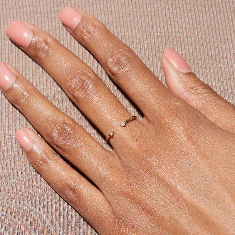 Yellow Gold Delicate Open Stack Ring