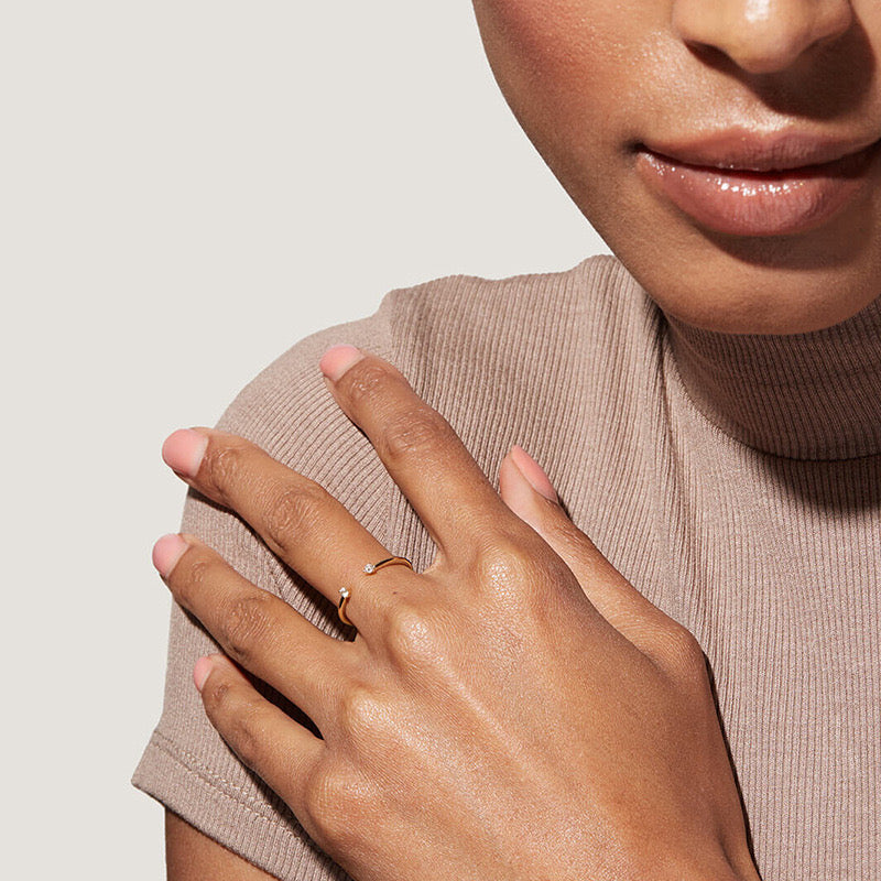 Yellow Gold Delicate Open Stack Ring