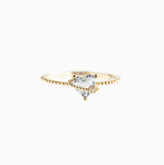 Coquette Ziconia Heart Stack Ring