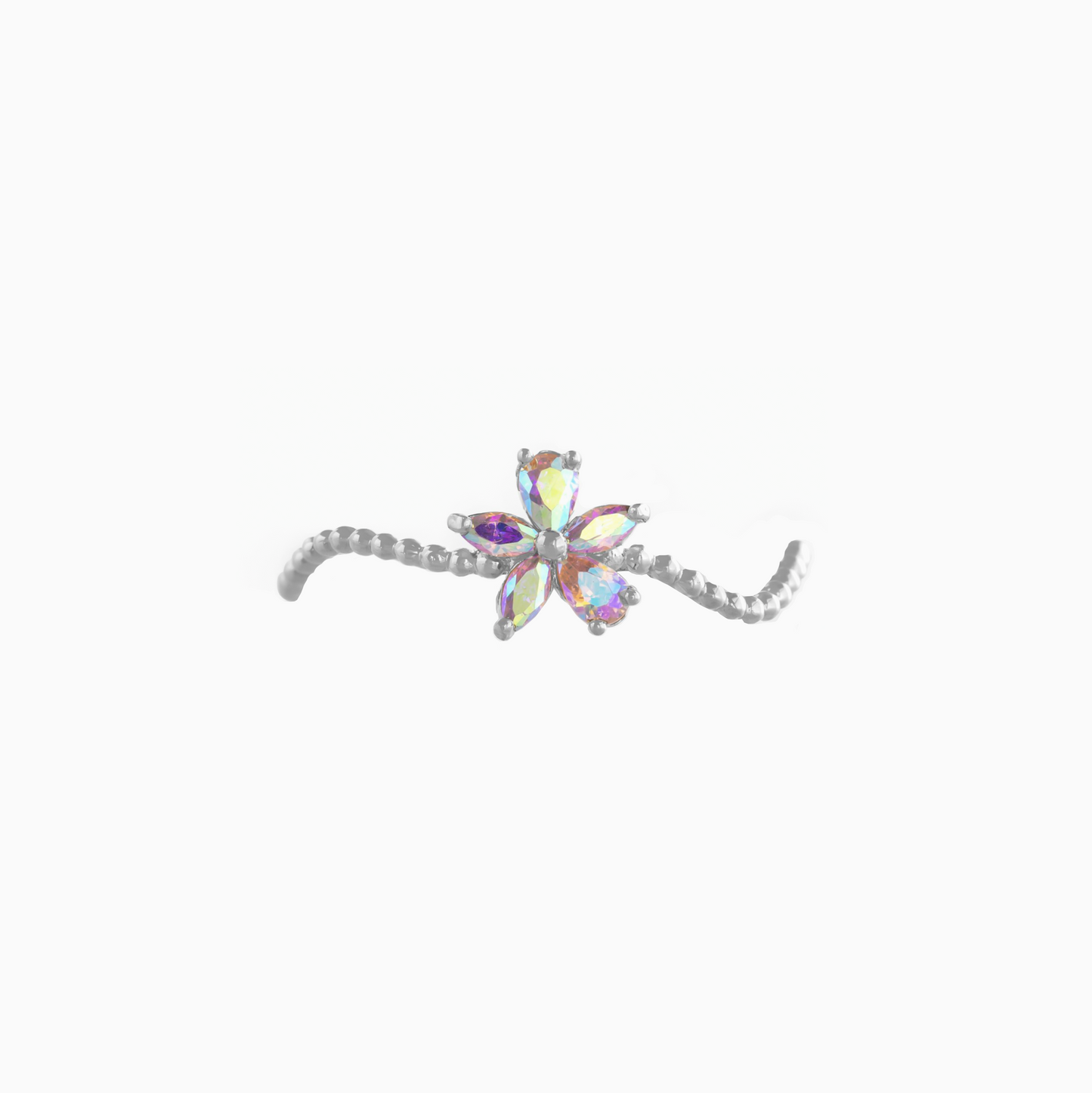 Coquette Crystal Flower Stack Ring
