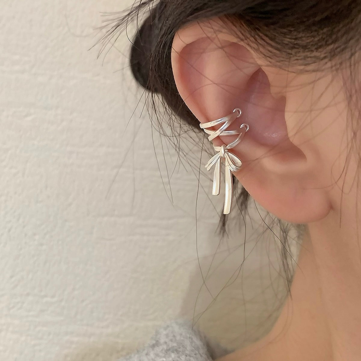 Coquette Ballet Girl Ribbon Elegant Earrings