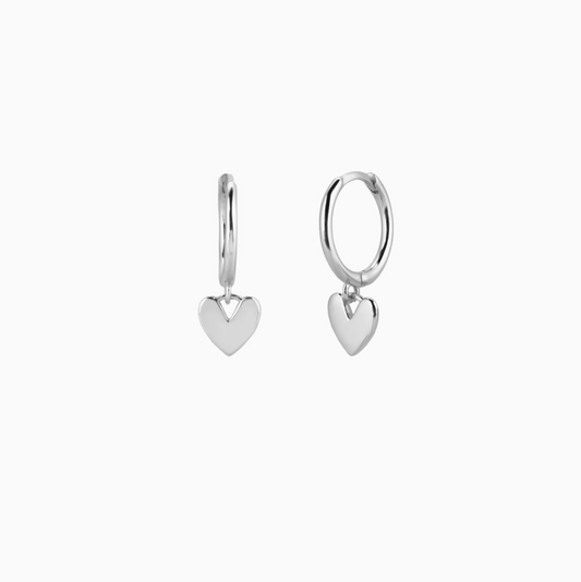 Silver Coquette Tiny Heart Earrings