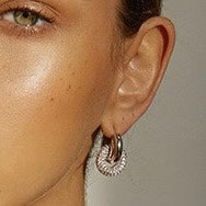 Retro Chunky Silver Mixed Convertible Link Earrings