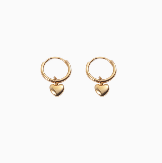 Gold Coquette Tiny Heart Earrings