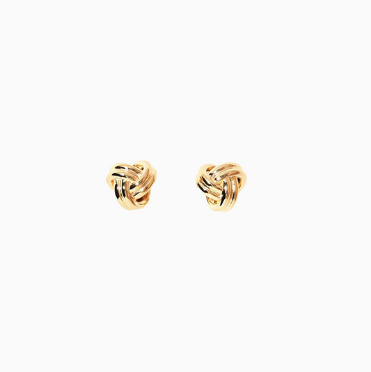Yellow Gold Minimalist Knot Earrings