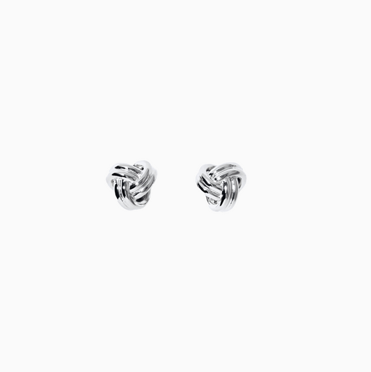 Silver Minimalist Knot Earrings