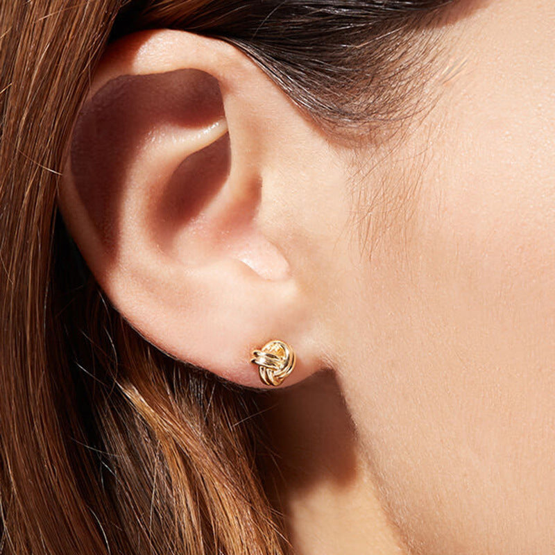 Silver Minimalist Knot Earrings