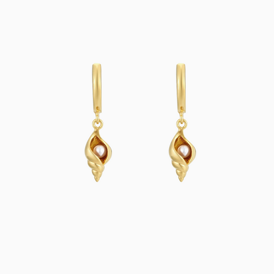 18k Gold-plated Conch Pearl Earrings