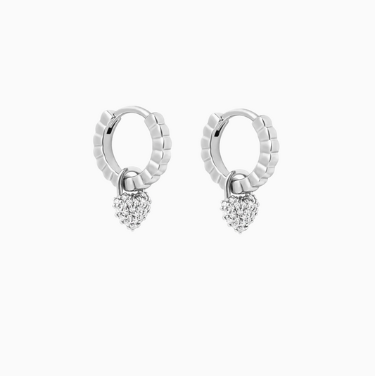 Coquette Delicate Silver Tiny Heart Hoops