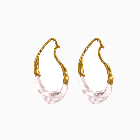 Luxury Waterdrop Statement Gold-Plated Silver Needle Earrings