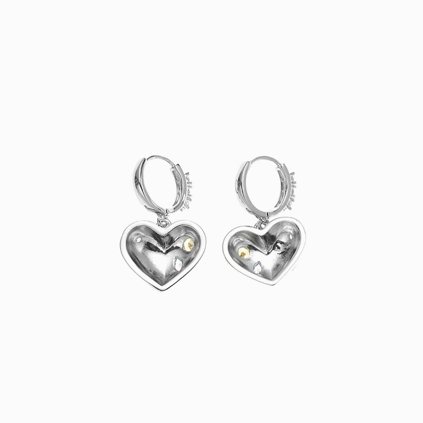 Platinum-plated Pink Heart Swwet Girl Earrings
