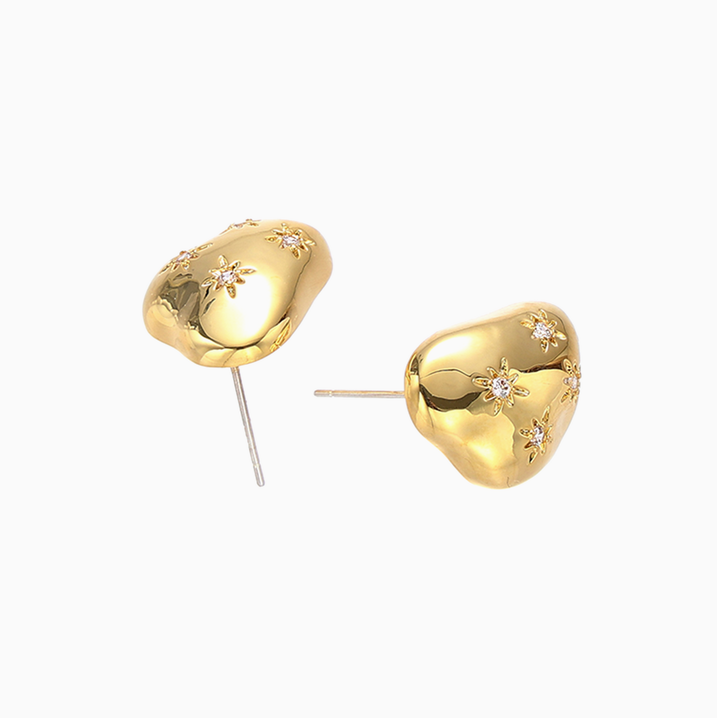 18k Gold-plated Simple Zirconium Silver Needle Earrings