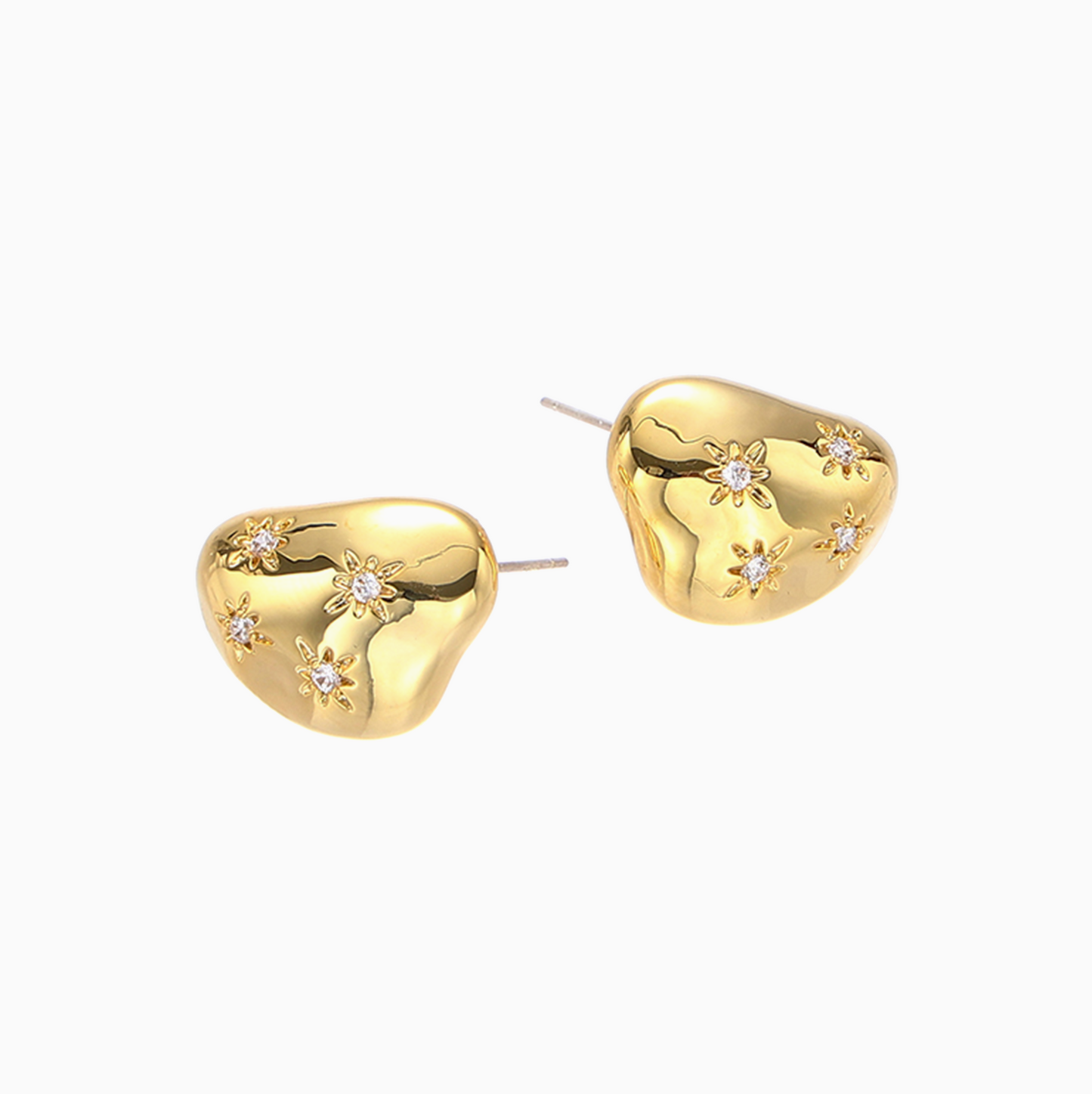 18k Gold-plated Simple Zirconium Silver Needle Earrings