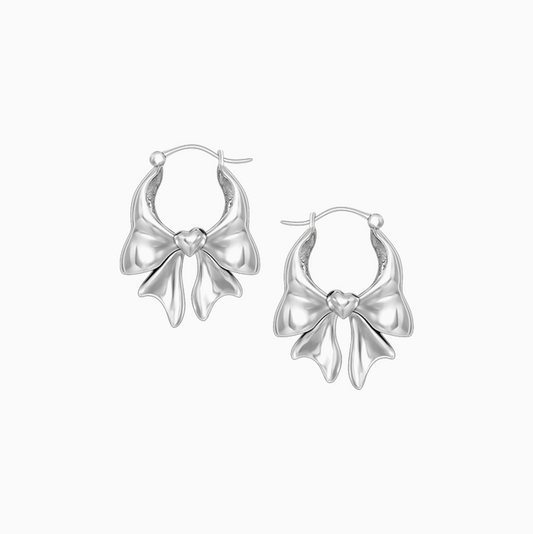 Retro Silver Elegant Bow Earrings