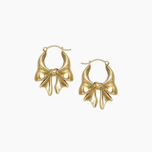 Retro Gold-plated Elegant Bow Earrings
