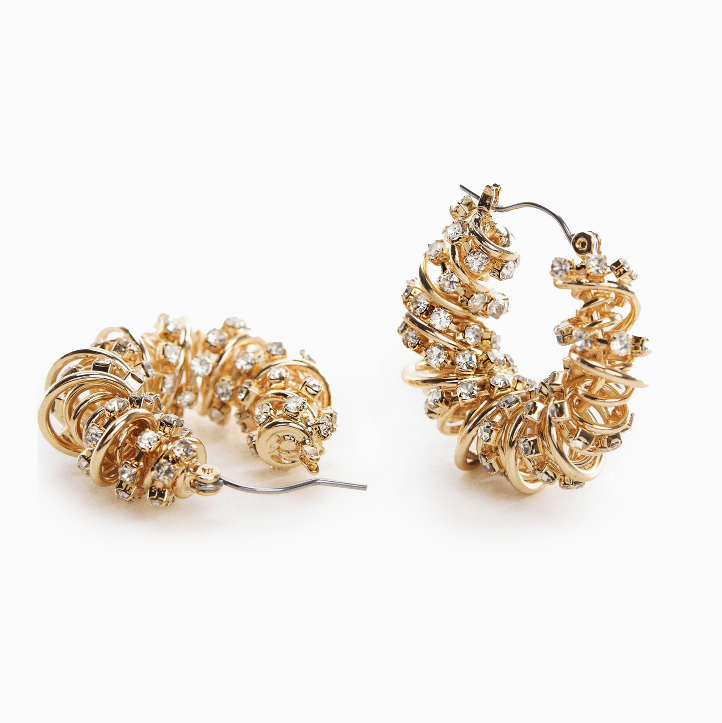 Yellow Gold Statement Crystal Earring