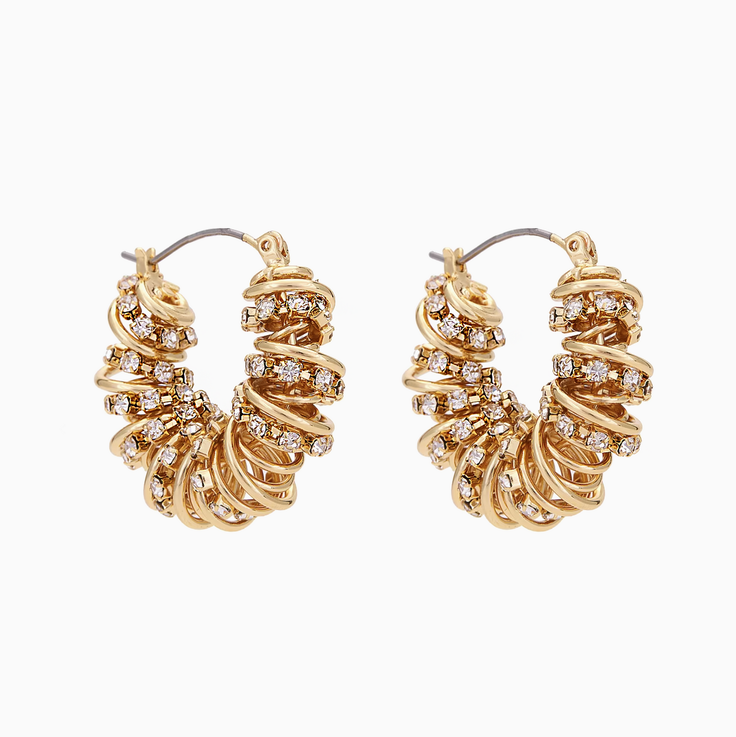 Yellow Gold Statement Crystal Earring