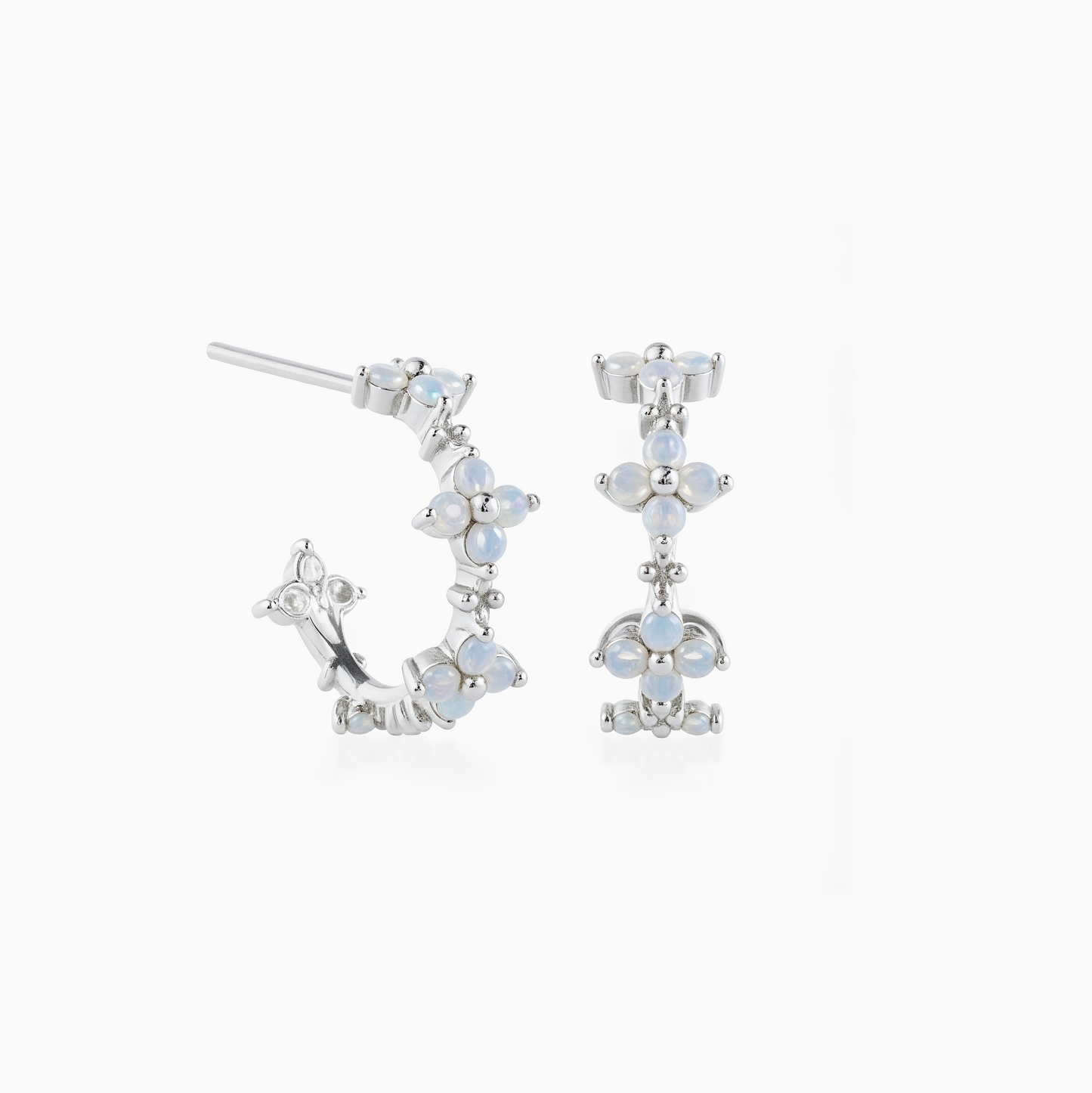 Blue Blossom Hoop Earrings
