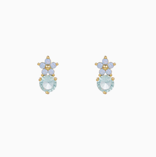 Blue Blossom Crystal Earrings