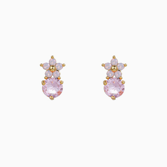 Pink Blossom Crystal Earrings