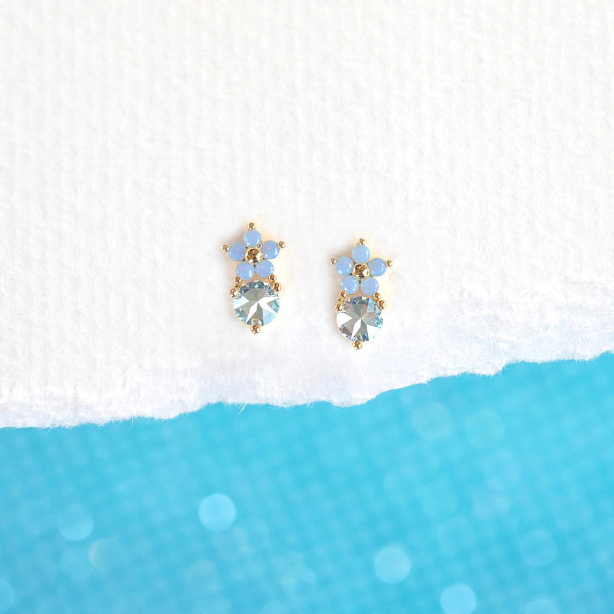 Blue Blossom Crystal Earrings