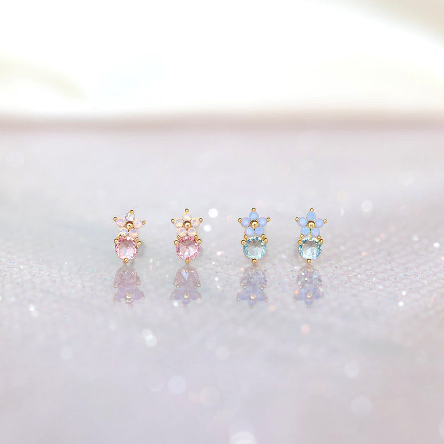 Blue Blossom Crystal Earrings