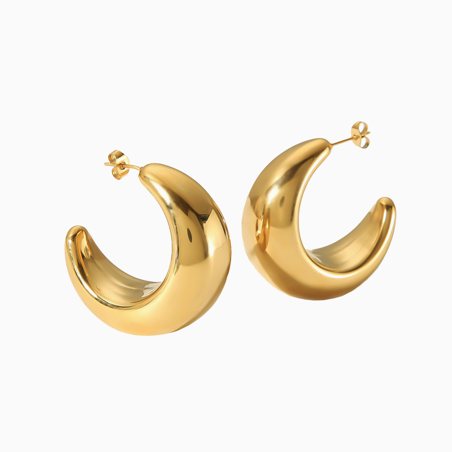 Yellow Gold Statement Hoops