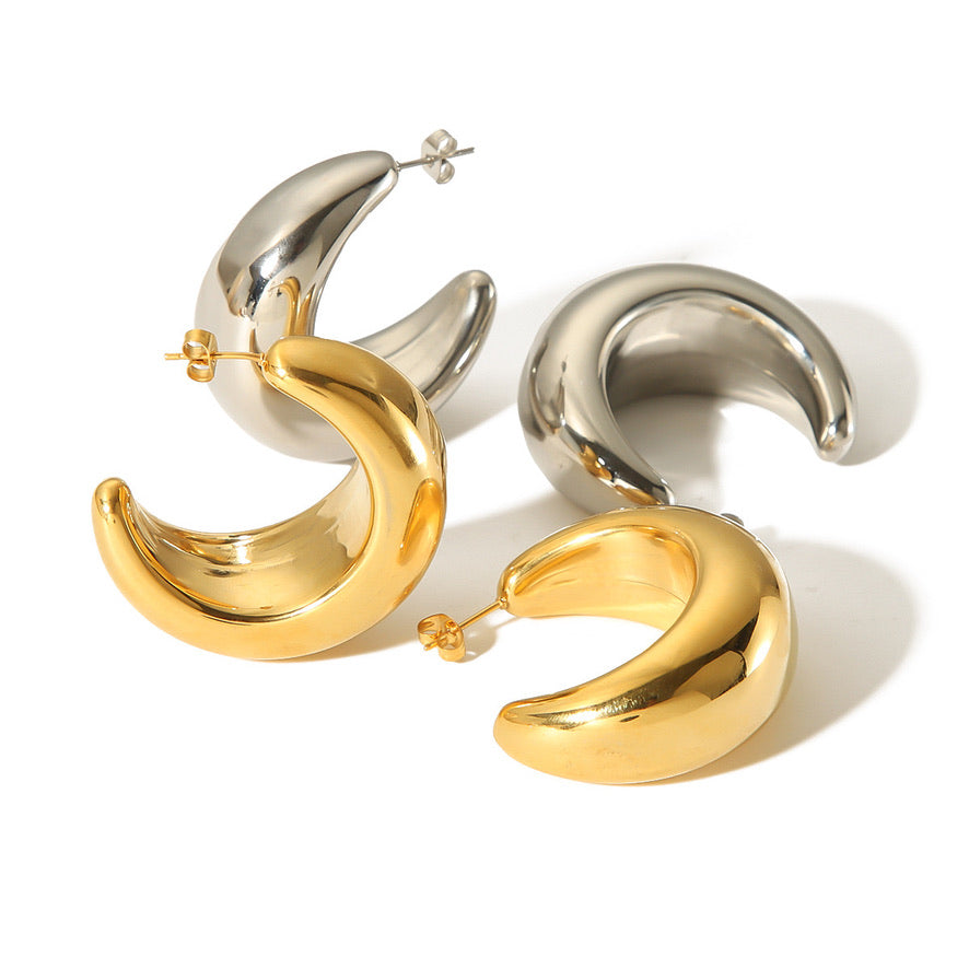 Yellow Gold Statement Hoops