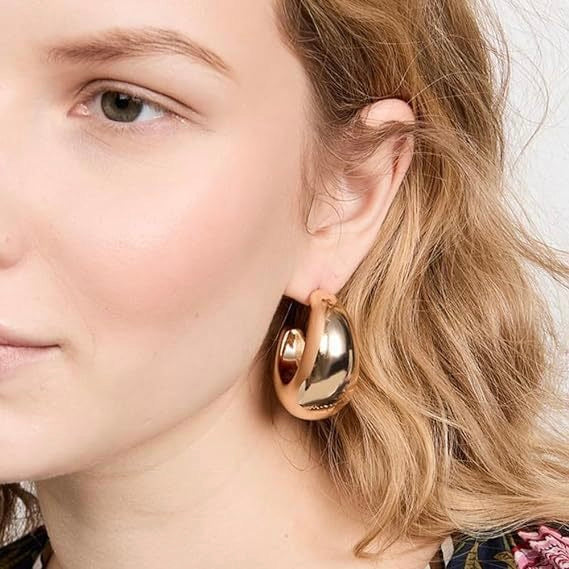 Yellow Gold Statement Hoops