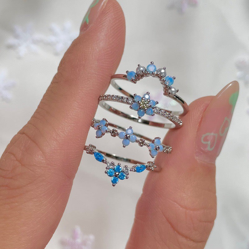 Blue Blossom Stack Ring
