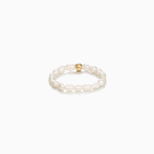 Pearl Stackable Gold Ring