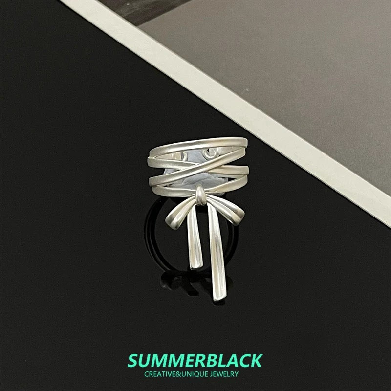 Coquette Ballet Girl Ribbon Elegant Ring