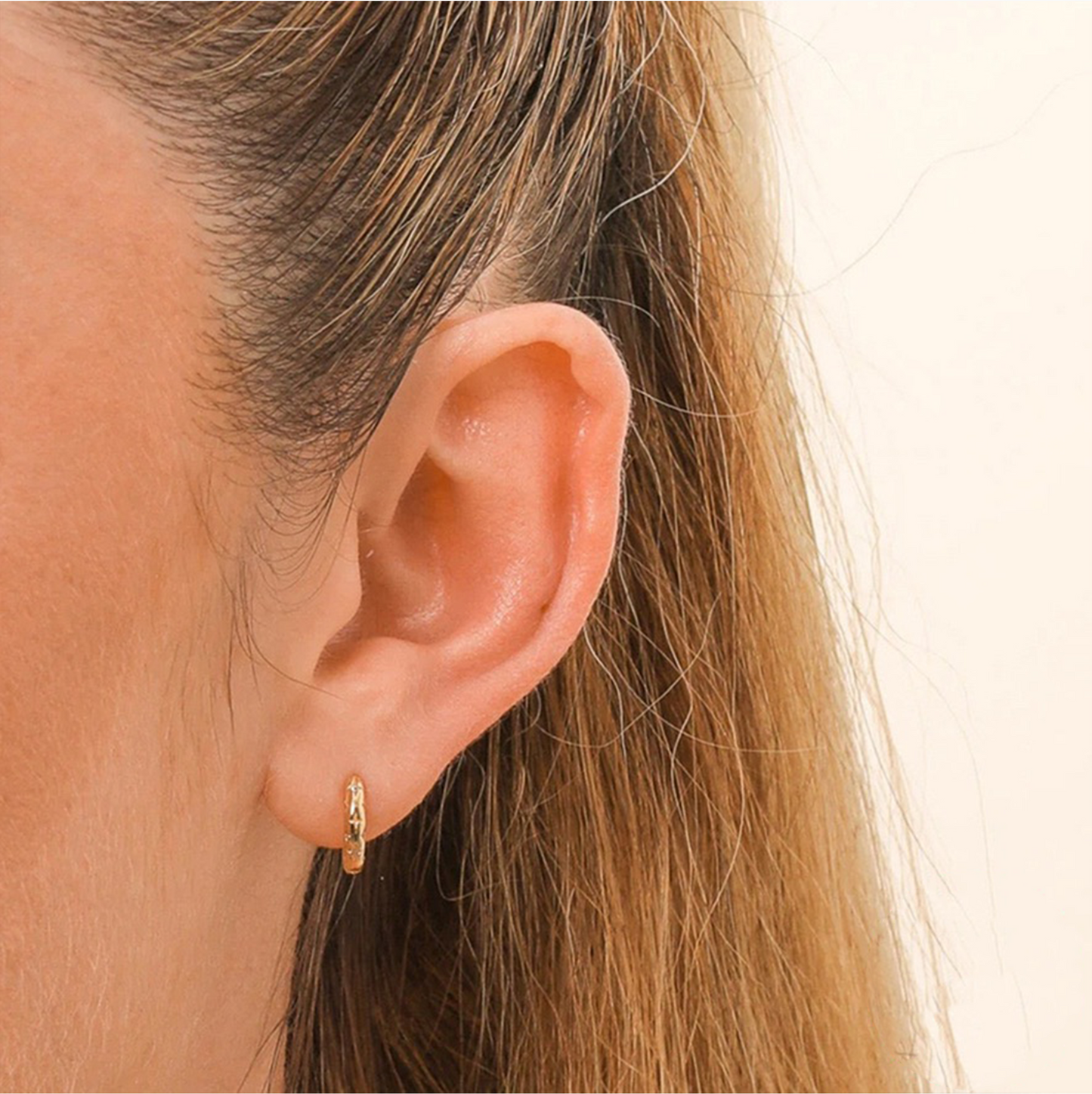 Yellow Gold Star Hoops