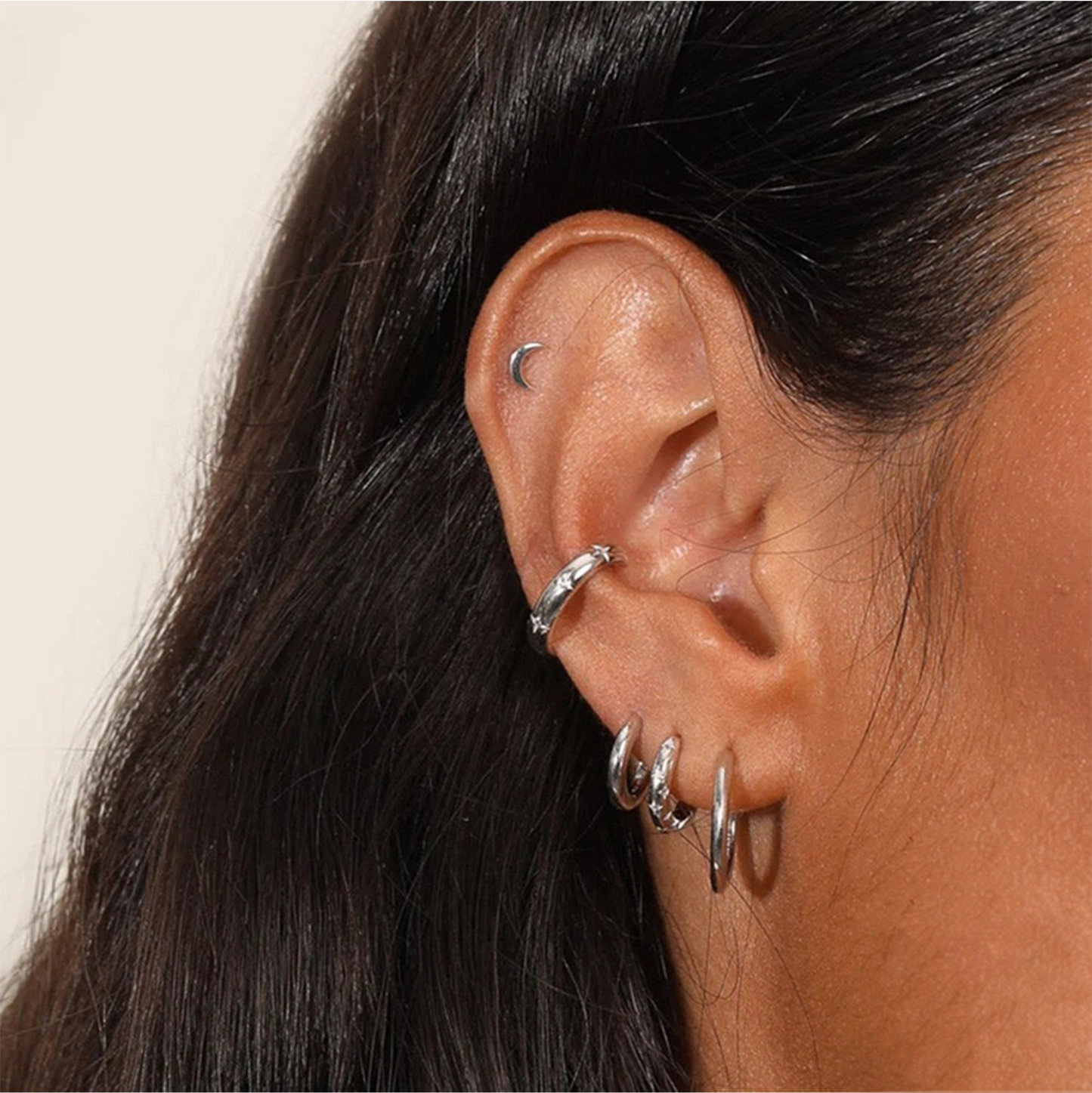 Yellow Gold Star Hoops