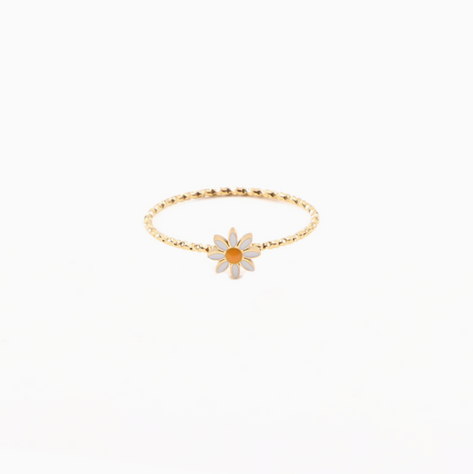 Delicate Daisy Gold Stack Ring