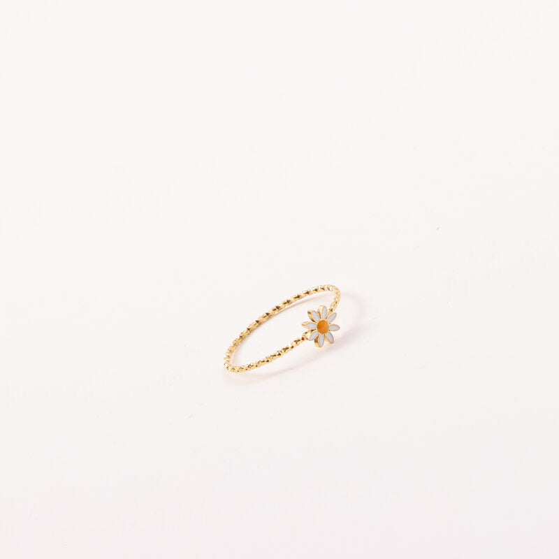 Delicate Daisy Gold Stack Ring