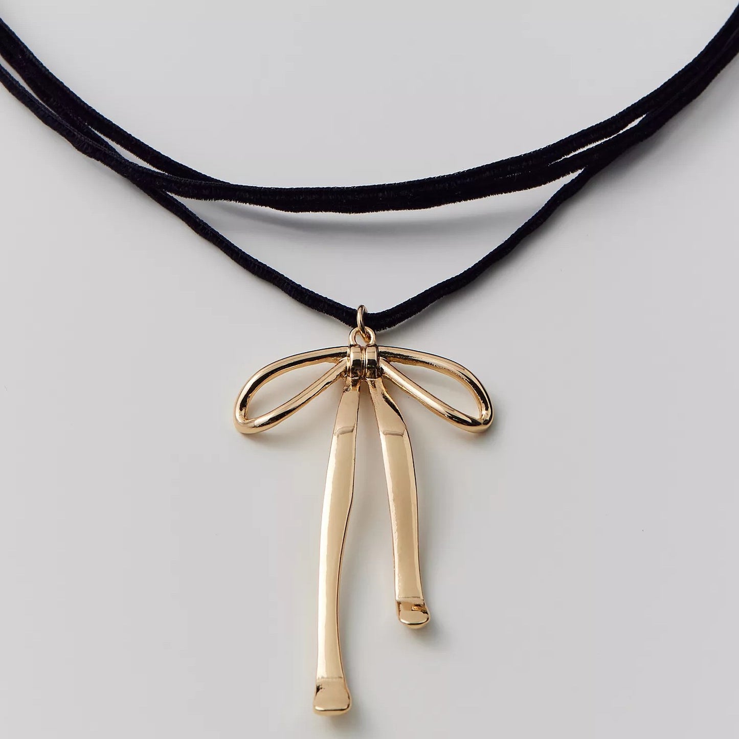 Coquette Layered Bow 14k Gold Necklace