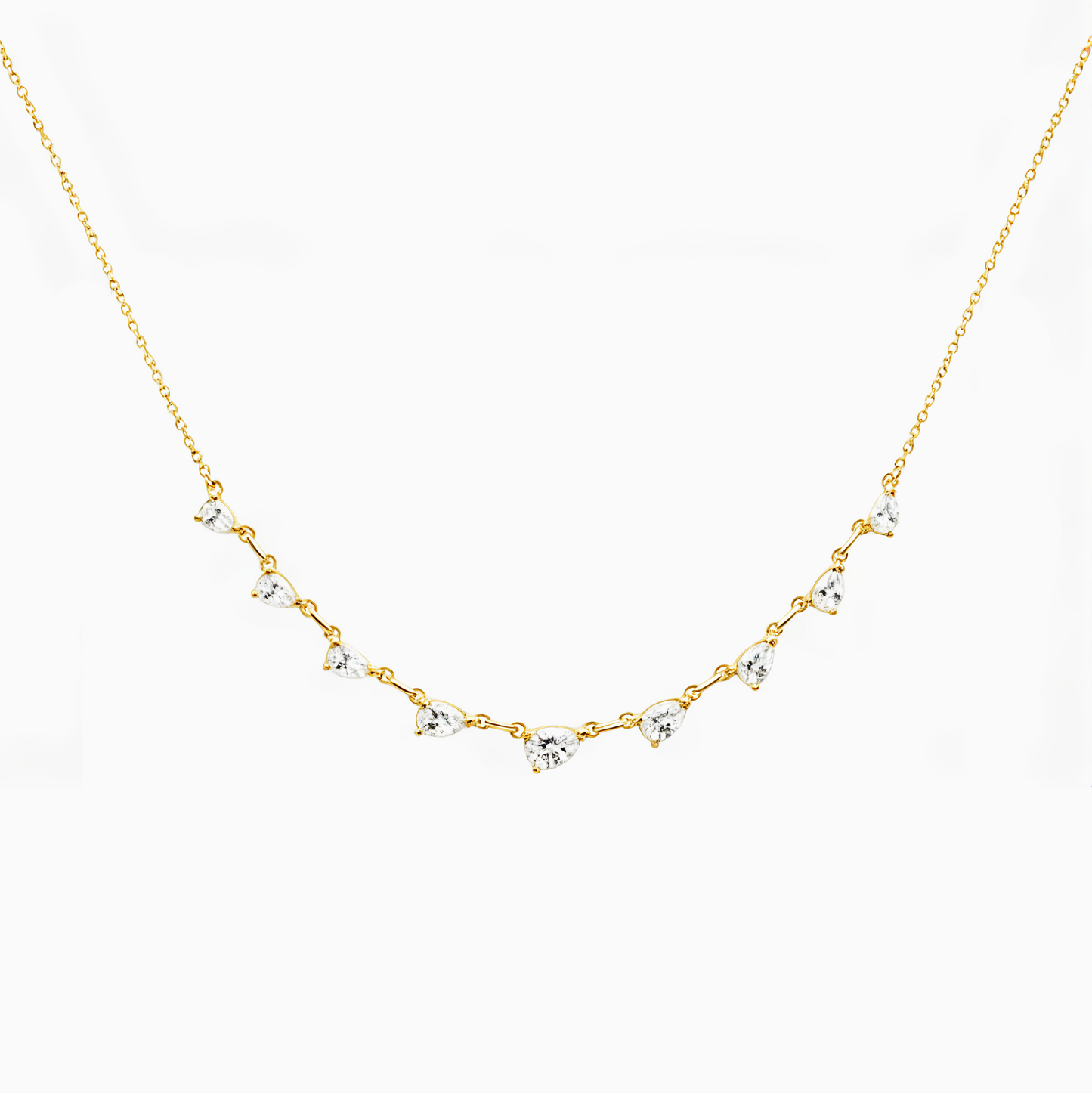 18k gold Mariquesa Zirconia Station Necklace