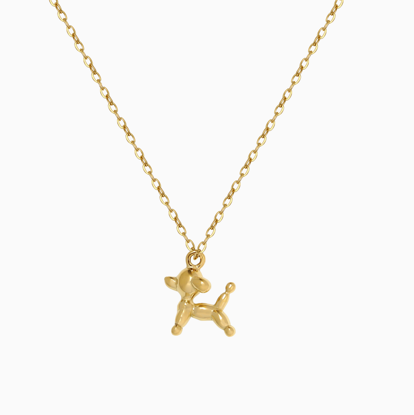 Gold Ballon Puppy Gift Pendant Necklace