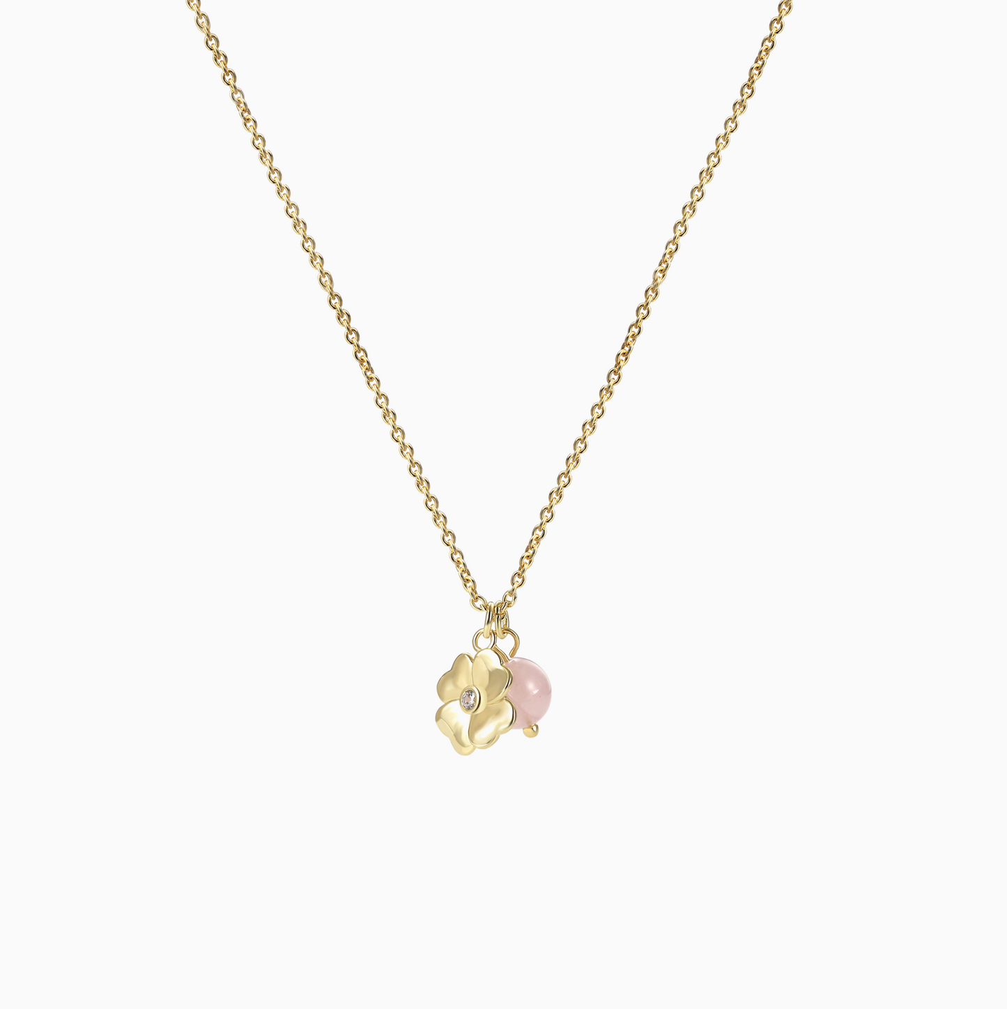 Coquette Gold Flower Crystal Pendant Necklace