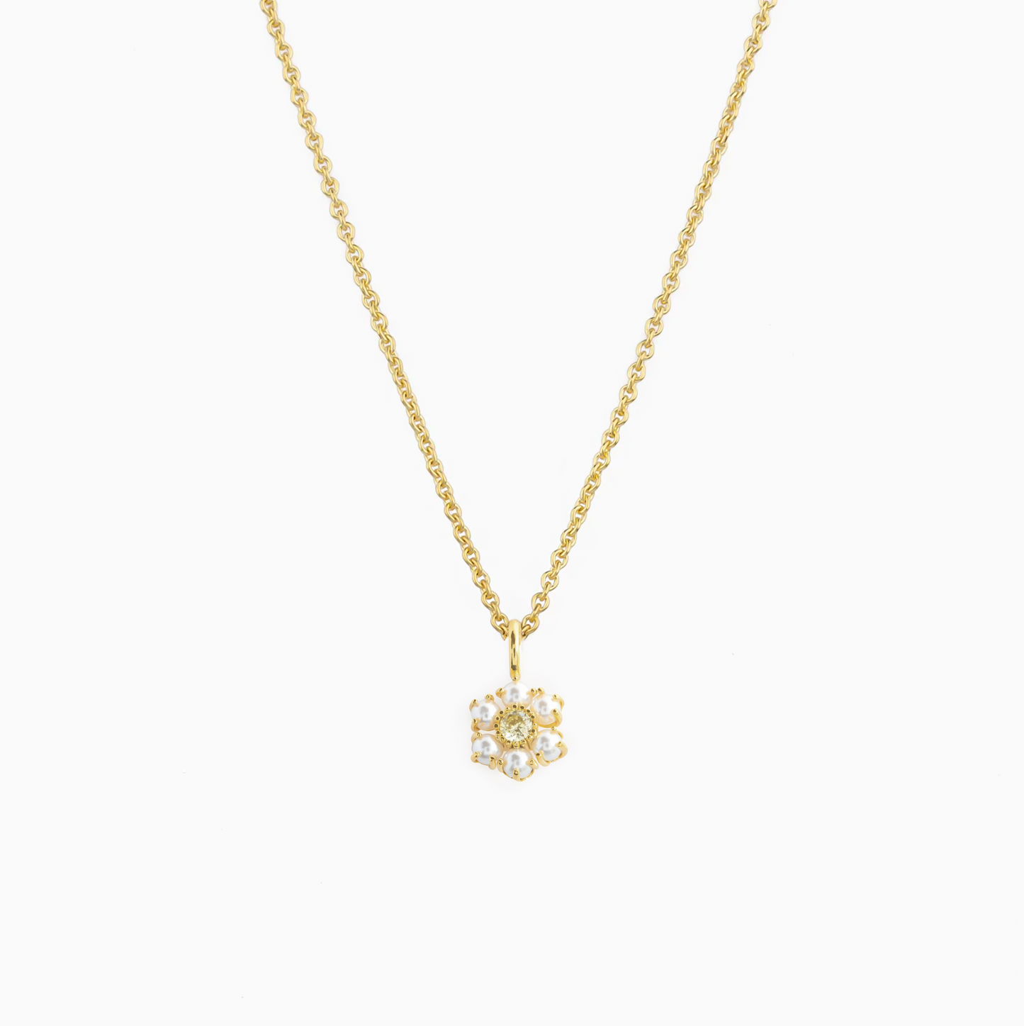 18k Dainty Daisy Pendant Stack Necklace