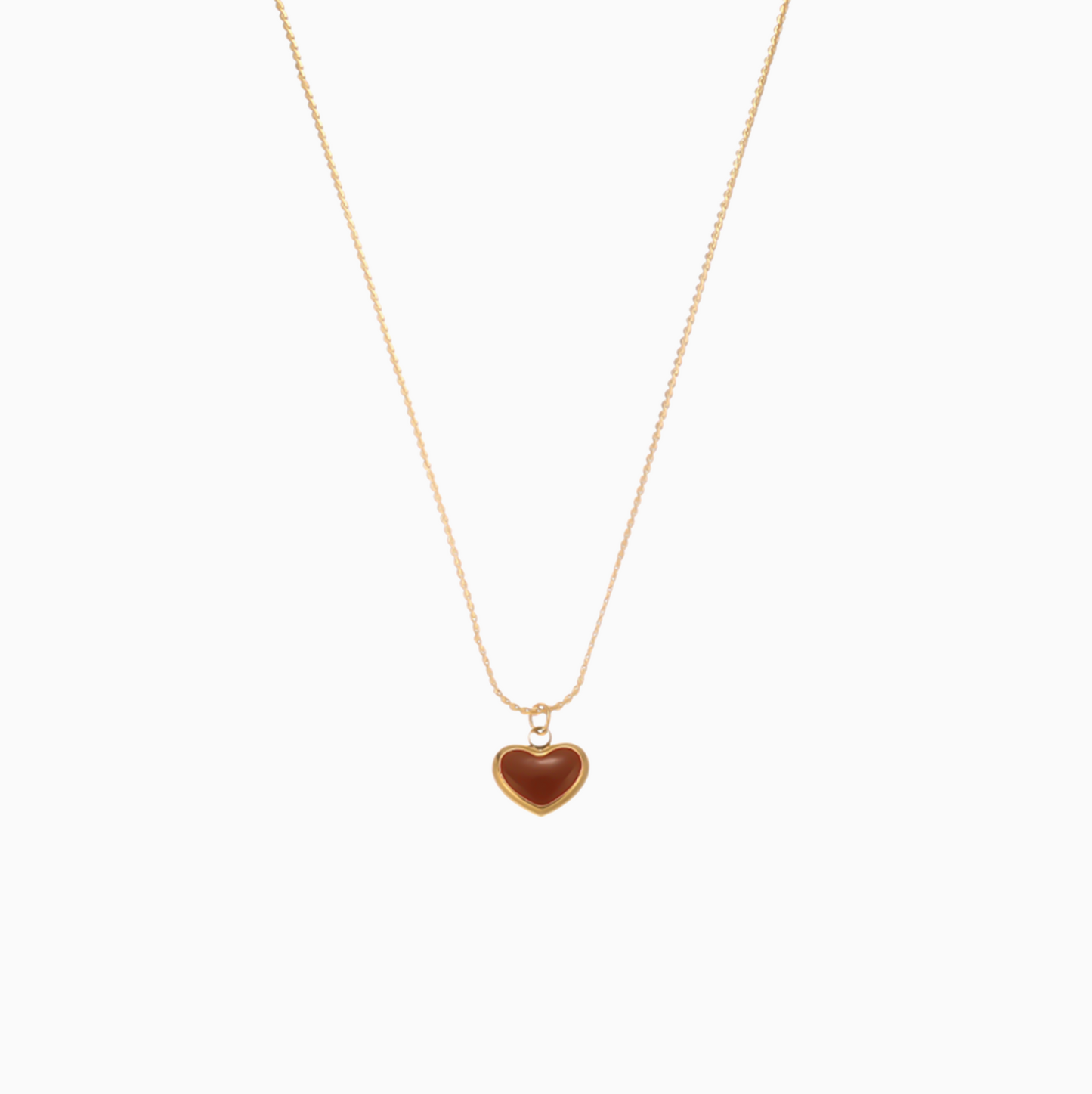 18k Coquette Enamel Heart Necklace