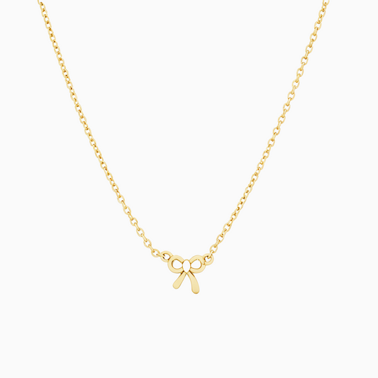 18k Coquette Tiny Bow Stack Choker Necklace