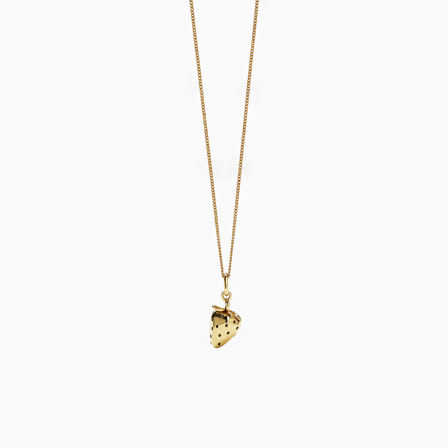18k Coquette Strawberry Pendant Necklace