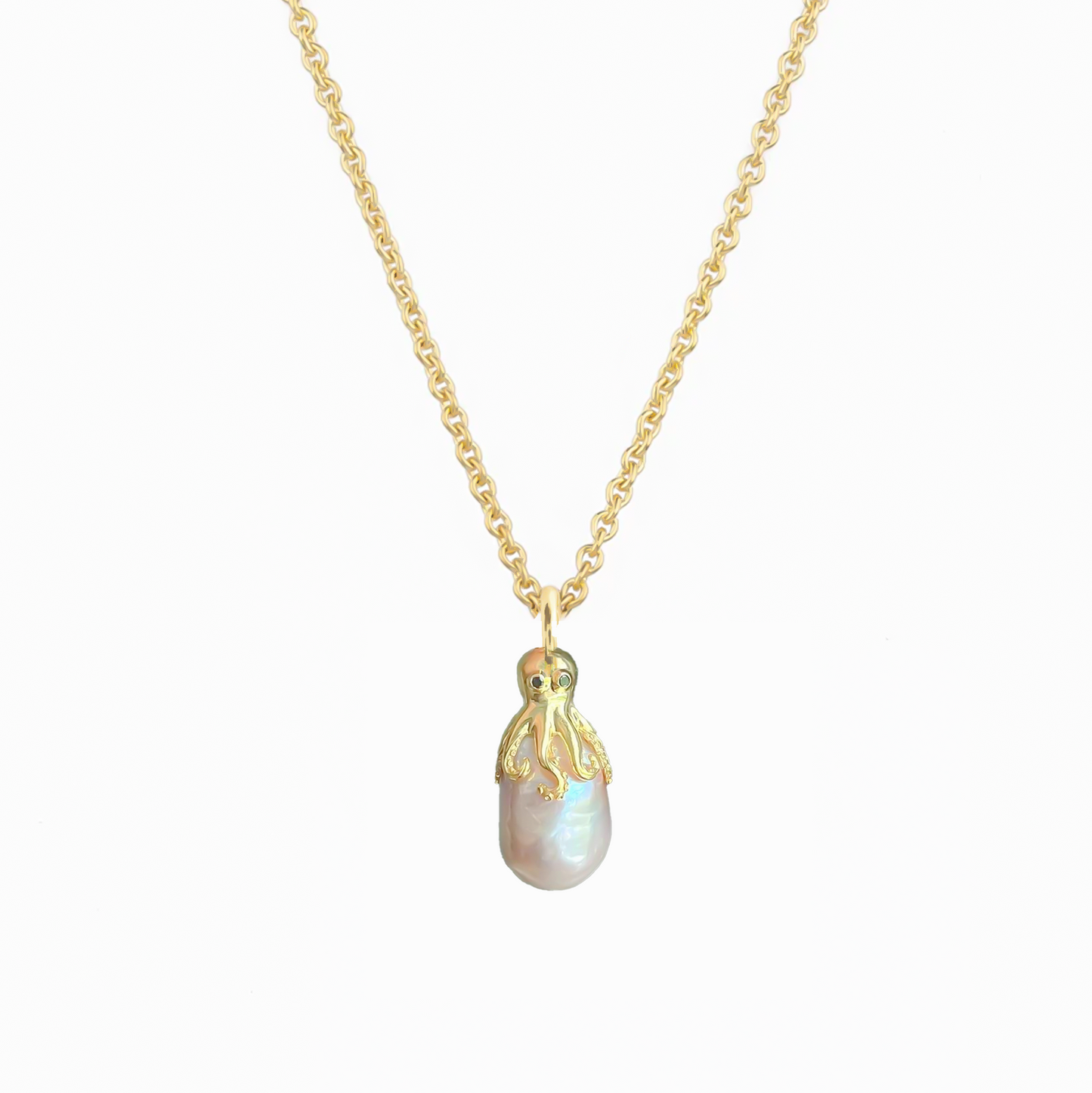 Baroque Pearl Octopus Pendant Necklace