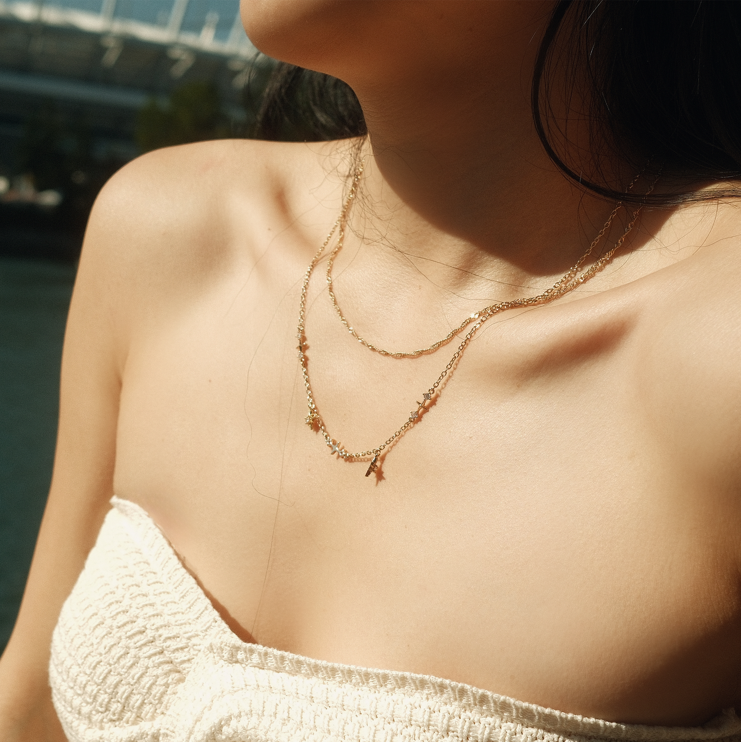 Dainty Minimal Star Layered Necklace