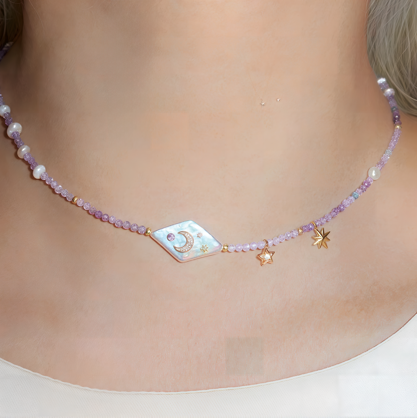 Coquette Purple Moonlight Pearl Dream Necklace