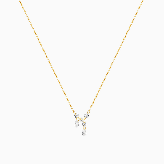 Dainty Zircon Cluster Drop Necklace